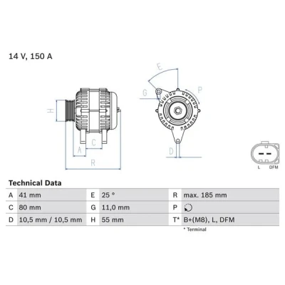 Afbeelding van Bosch Alternator/Dynamo 0 986 083 760