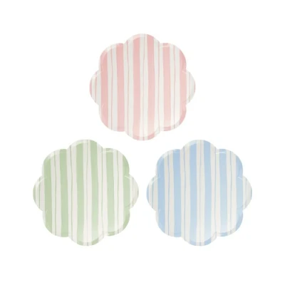 Afbeelding van Gebaksbordjes ticking stripe (8st) Meri