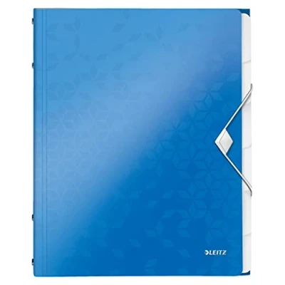 Afbeelding van Leitz A4 Divider Book, Houdt tot 200 Vellen 6 knoppen Tabs Blauw