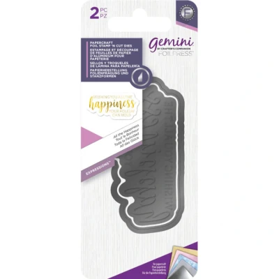 Afbeelding van Gemini Foil Stamp &#039;N&#039; Cut snijmal Expressions All the Happiness