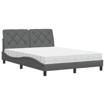 Afbeelding van vidaXL Bed met matras stof donkergrijs 120x200 cm