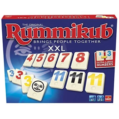 Afbeelding van Rummikub The Original XXL, Strategisch Bordspel voor Kinderen vanaf 6 Jaar, Familiespel 2 tot 4 Spelers