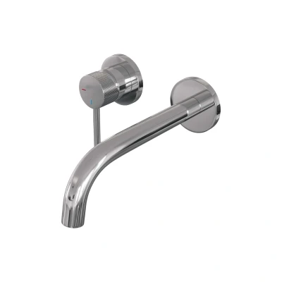 Afbeelding van BRAUER Chrome Carving inbouw wastafelmengkraan met gebogen uitloop en rozetten model A2 chroom
