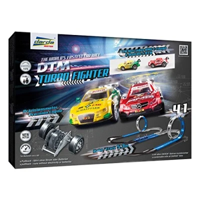 Afbeelding van Darda 50244 racebaanset DTM Turbo Fighter, autoracebaan voor auto‘s, baanlengte ca. 5,3 m, 2 loopings, bochten, 28 delig, racewagens, raceauto speelset, kinderen vanaf 5 jaar