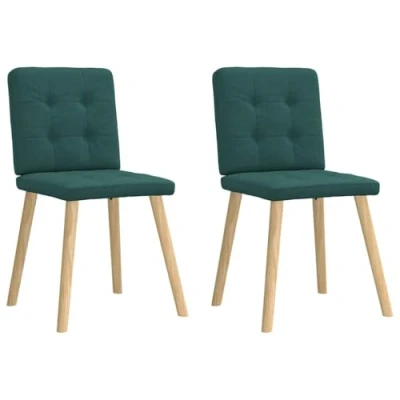 Afbeelding van vidaXL Eetkamerstoelen 2 st stof donkergroen