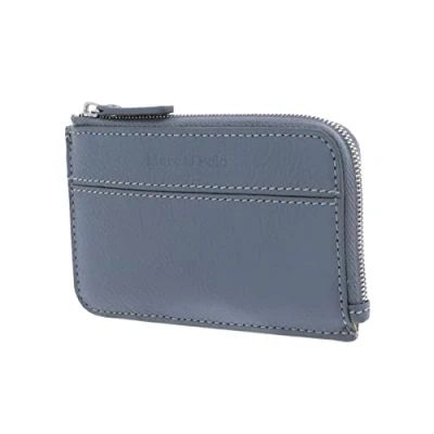 Afbeelding van Marc O&#039;Polo Leren Portemonnee Florica Zip Wallet Grey Horizon Blauw