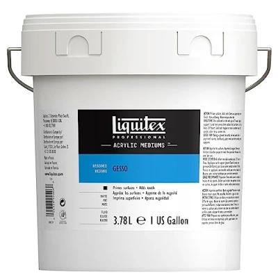 Afbeelding van Liquitex 5336 Professional Gesso, primer voor acrylverf, lichte en verouderingsbestendige primer, klaar gebruik 3,78 Liter Emmer, Wit
