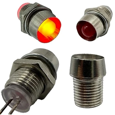 Afbeelding van Lumetheus Led fitting, 5 mm, metaal, zilver, set van 25 stuks, hoogwaardige lamphouder met schroefdraad voor lichtdiodes, veelzijdige montage in displaypanelen, verlichting en knutselprojecten