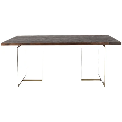 Afbeelding van Dutchbone Class eettafel MDF 220X90 cm bruin/goud Hout