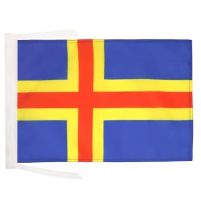 Afbeelding van Aland Vlag 45x30 cm koorden Finland KLEINE vlaggen 30 x 45 Banner 18x12 in hoge kwaliteit AZ FLAG