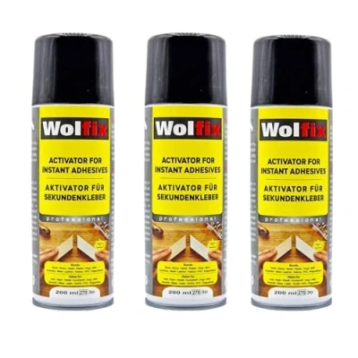 Afbeelding van Wolfix Activator voor secondelijm, 200 ml, spray, superlijm, activatorspray, cyanoacrylaat, de turbo formule onmiddellijke hechting en langdurige resultaten (3)