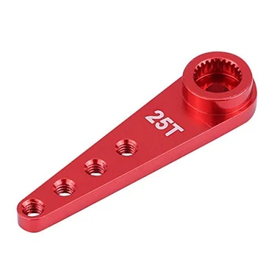 Afbeelding van Dilwe RC Auto Servoarm, CNC Bearbeitung Aluminiumlegierung 25T Servoarm f¨¹r WPL 1627 Fernbedienung LKW Zubeh?rteile( Rot)