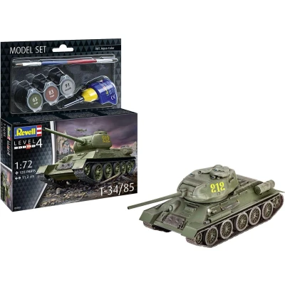 Afbeelding van 1:72 Revell 63302 T 34/85 Tank Model Set Plastic Modelbouwpakket