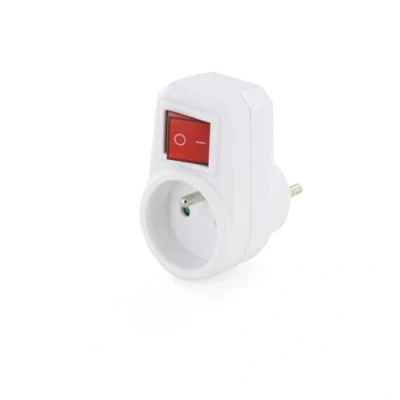 Afbeelding van Universeel Dominostekker 1 x 16 a wit + schakelaar 54120