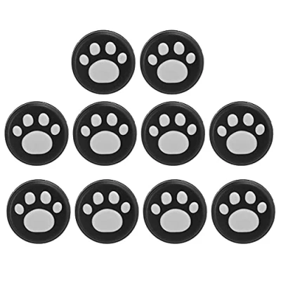 Afbeelding van 10 stks Siliconen Thumb Grip Stick Rocker Cap Vervanging Cute Cat Claw Design Grips Analoge Cover Joystick voor Switch Lite(Witte poot op zwart)