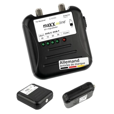 Afbeelding van maxx.onLine Signaaltester, kabeltelevisie, meetinstrument DVB C/DVB T, antennesignaal meten, signaalsterkte kabeltelevisie controleren, kabel tv analoog/digitale tester