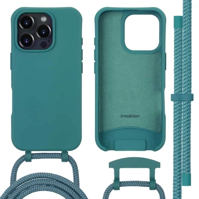 Afbeelding van Apple iPhone 16 Pro MagSafe Hoesje Siliconen en TPU (zacht) imoshion Softcase/Koordhoesje/Backcover Donkergroen Telefoonhoesje Black Friday