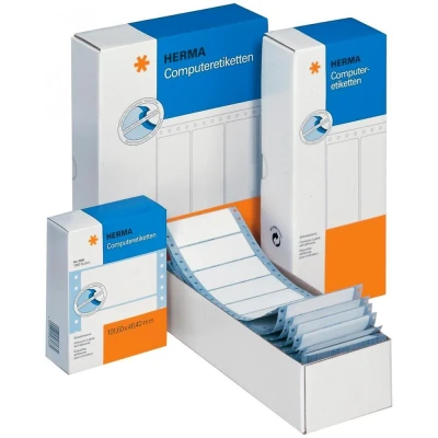 Afbeelding van Herma Computeretiketten doorlopend, 88,9 x 35,7 mm, 1 baans, blauw, pe