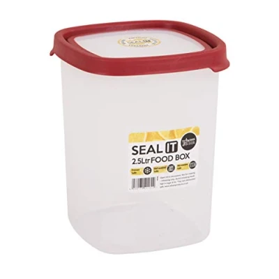 Afbeelding van Wham Seal It Vershouddoos Vierkant 2,5 Liter Set van 2 Stuks Rood