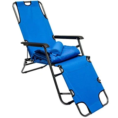 Afbeelding van Ligstoel Campingstoel 180x60cm licht opklapbaar Ligbed tot 100kg Tuinstoel Relaxstoel