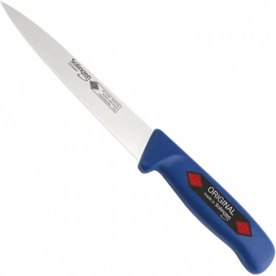 Afbeelding van Eikaso Solingen Fileermes 18 cm Middenspits en Flexibel Ergonomisch Blauw Handvat