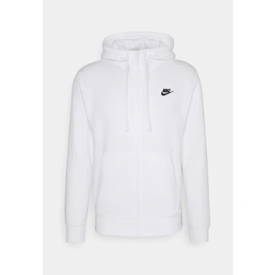 Afbeelding van Nike Sportswear CLUB Hoodie Sweater met rits, Heren, Maat: XL, White/black