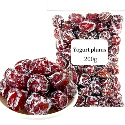 Afbeelding van MKSDDF 200g Chinese Snacks Yoghurt Pruimen, Gekonfijte Gedroogde Zoetzure Pruim Snoep, Niet GMO Vegetarische Suiker Snoep Pruimen