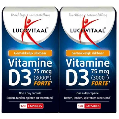 Afbeelding van 2+2 gratis: 2x Lucovitaal Vitamine D3 75mcg (3000IE) Forte 120 capsules