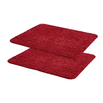 Afbeelding van deurmat wasbaar set van 2 60x75 cm stofmat katoenen Entra absorberend antislipmat rood