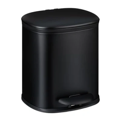 Afbeelding van Relaxdays pedaalemmer badkamer 5 l softclose 2 binnenemmers toilet wc zwart