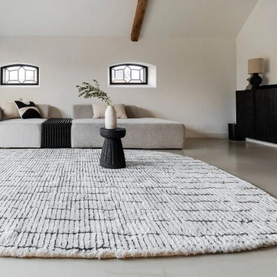 Afbeelding van Vloerkleed Rectangle Edge Creme wit/Zwart Interieur05 160 x 230 cm (M)