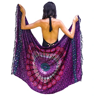 Afbeelding van Blauwe damessarong, pareo, bikinibedekking, strandlaken, wikkelrok, ​​tapijt, wikkelsjaal, halsdoek, hoogwaardig rayon, zacht en licht