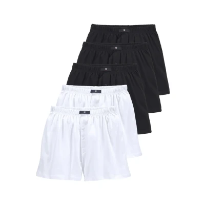 Afbeelding van H.I.S Weite 5 STÜCK Boxershorts, Heren, Maat: 3XL, Weiß, schwarz