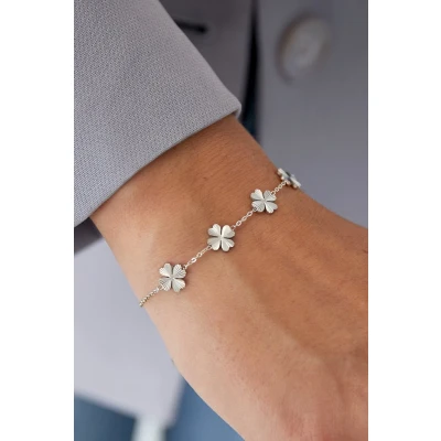 Afbeelding van Yehwang Zilveren Armband Met Bloemetjes Zilver Armbandje Sieraad Sieraden Cadeau Cadeautip Feestdagen