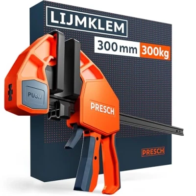 Afbeelding van Presch lijmklem 300mm Snelspanklem met 300 kg klemkracht voor onmiddellijke bevestiging Stabiel dankzij koolstofstaal en glasvezel versterkte behuizing eenhand spreidfunctie