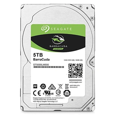 Afbeelding van Seagate Barracuda ST5000LM000 interne harde schijf (5TB, SATA, 6 GB/s 128 MB cache, 6,35 cm (2,5 inch), 15 mm) (Refurbished)