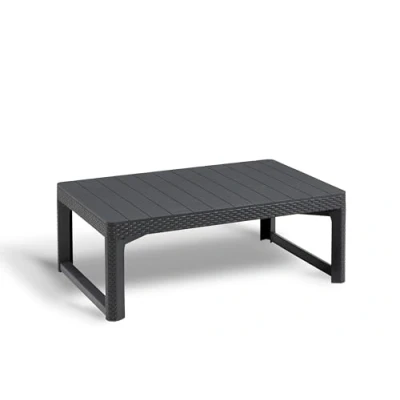 Afbeelding van Leen Bakker Allibert Verstelbare Tafel Lyon 116x71,5x40/66cm Tuinmeubelen Grijs Wicker