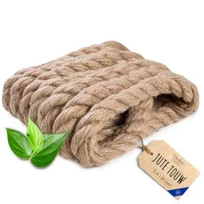 Afbeelding van Creative Deco Jute Touw 5m Lang 30mm Dik Sterk En Duurzaam Gedraaid Bruin Tuinieren, Interieurdecoratie, DIY Kunst