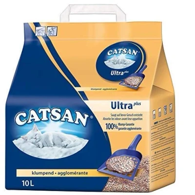 Afbeelding van Catsan Ultra Plus Zeer Zuinige Klompstrooier, Bijzonder Goede Binding Van Geuren En Vocht, 2x 10L