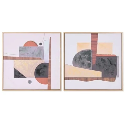 Afbeelding van Schilderij Home ESPRIT polyestyreen Canvas Abstract Stads 62,5 x 2,8 cm (2 Stuks)