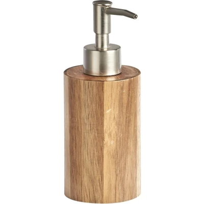 Afbeelding van Zeeppompje/dispenser acacia hout D7 x H18 cm Zeeppompjes