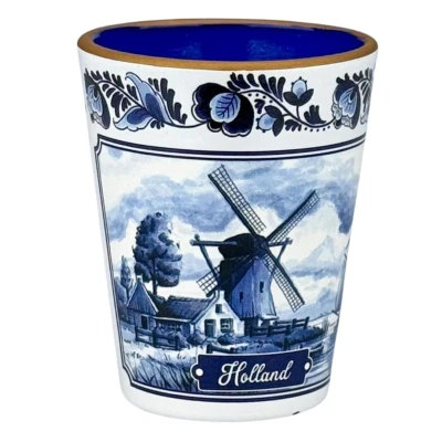 Afbeelding van Shotglas Holland Molen Delftsblauw