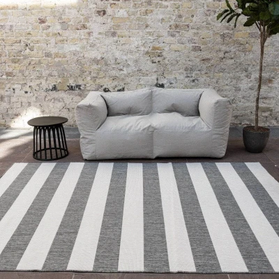 Afbeelding van EVA Interior Buitenkleed Stripes Grijs/Wit dubbelzijdig 240 x 340