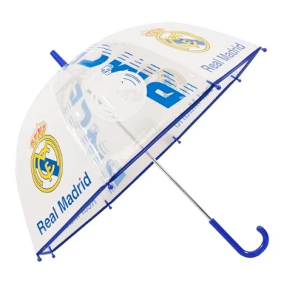 Afbeelding van Kids Euroswan TRANSPARANTE BEL PARAPLU 19&quot; HANDLEIDING REAL MADRID FC, Meerkleurig, Eén maat