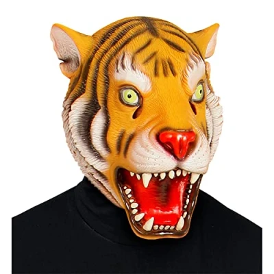 Afbeelding van Widmann Leeuw &amp; Tijger Luipaard Panter Kostuum Cartoony Masker Bruin Carnavalskleding Verkleedkleding