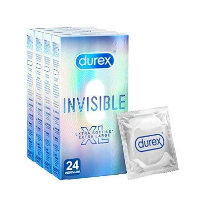 Afbeelding van Durex Onzichtbare ultradunne condooms (0,05 mm) met hoge gevoeligheid XL, extra arge, 24 profylactisch