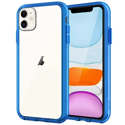 Afbeelding van JETech Hoesje voor iPhone 11 (2019), 6,1 Inch, Schokabsorptie Transparant Bumper Case, Anti Krasvrije Achterkant (Blauw)