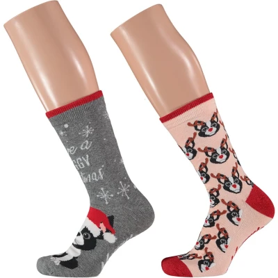 Afbeelding van Apollo 2 Pack Foute Dames Kerstsokken Animals Maat 36 41