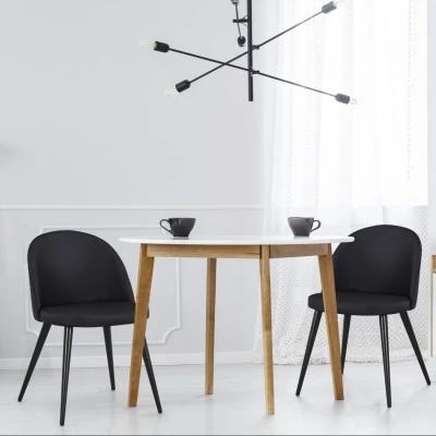 Afbeelding van Set van 2 Maury stoelen in kunstleer P.U. Zwart Menzzo