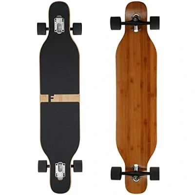 Afbeelding van FunTomia Longboard met 3 Flex treden Drop Through Cruiser compleet board Mach1 Speed kogellagers T tool